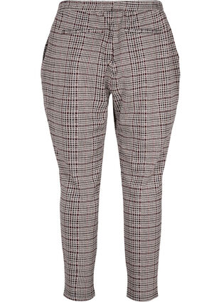 Cropped Maddison bukser med rutete mønster, Brown Check, Packshot image number 1