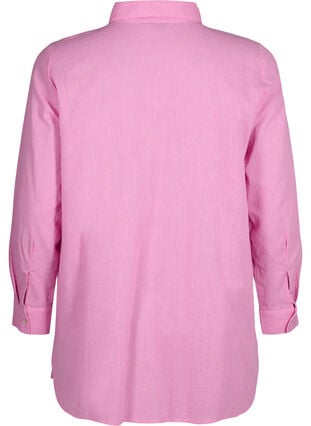 Lang skjorte i lin og bomull, Rosebloom, Packshot image number 1