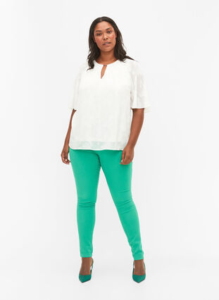 Amy jeans med høyt liv og super slim fit, Holly Green, Model image number 0