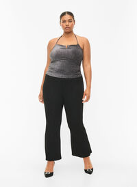 Glitrende bukser med bootcut, Black, Model