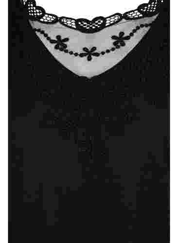 Langermet kjole med blonder, Black, Packshot image number 2