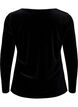 Bluse i velur med lange ermer, Black, Packshot image number 1