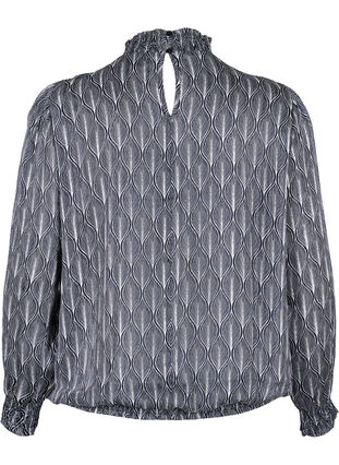 Mønstrete bluse med smock, Sky Captain Leaf, Packshot image number 1