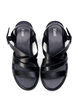 Sommersandal i skinn med bred passform, Black, Packshot image number 2