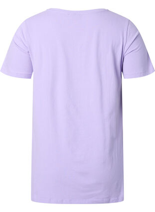 Ensfarget basis T-skjorte i bomull, Lavender, Packshot image number 1
