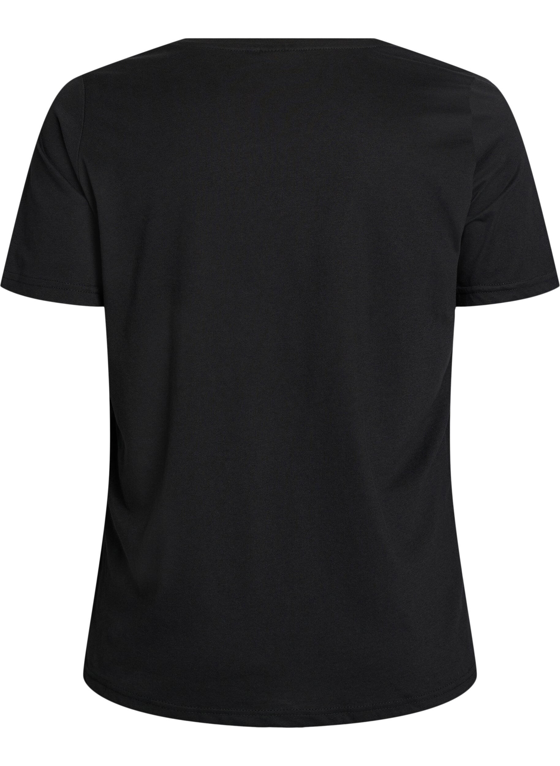 ZizziT-skjorte med trykk, Svart, Packshot image number 1