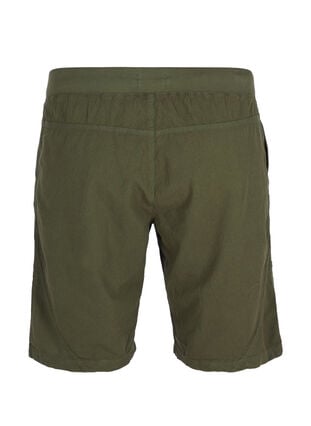 Zizzi Løse shorts med lommer i bomull, Grønn, Packshot image number 1