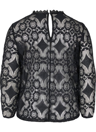Blondebluse med rund hals, Black, Packshot image number 1