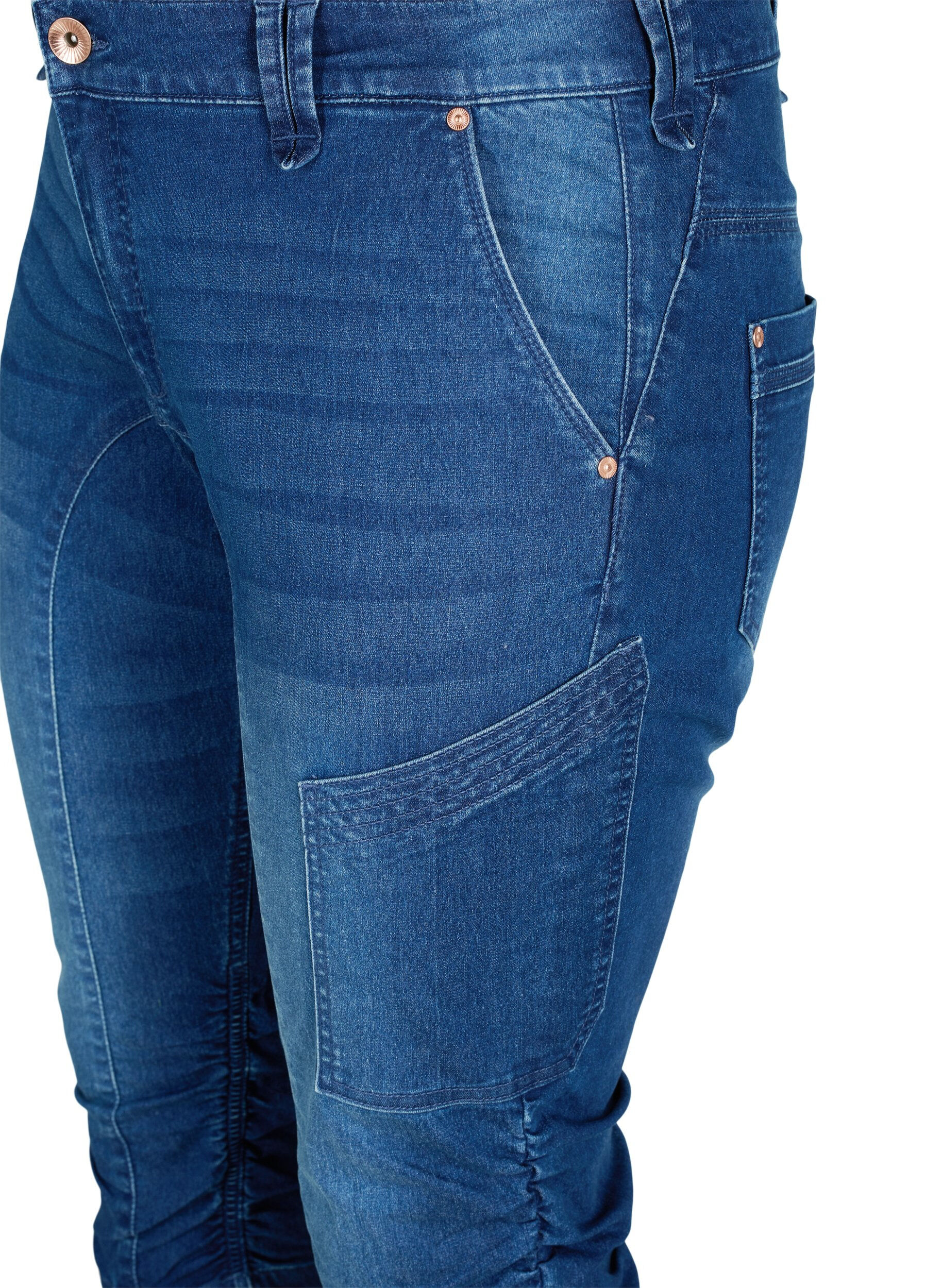 ZizziSlim-fit capri-jeans med lommer, Bl&aring;, Packshot image number 2