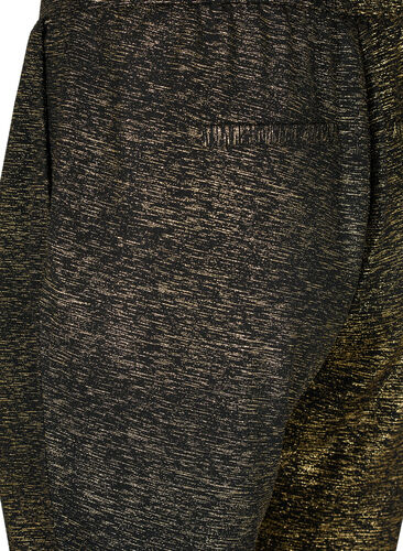 Maddison bukse med gullfarge og lommer, Black w. Gold, Packshot image number 3