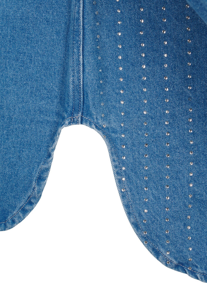 Denimskjorte med rhinesteiner, Light Blue Denim, Packshot image number 3