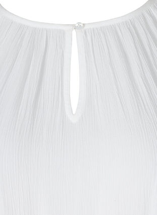 Viskosetunika med 3/4-ermer, Bright White, Packshot image number 2