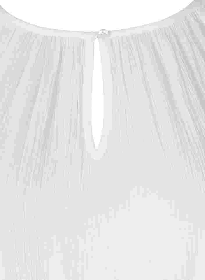 Viskosetunika med 3/4-ermer, Bright White, Packshot image number 2