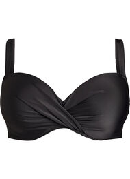 Bikinitopp med b&oslash;yle og drapering, Svart