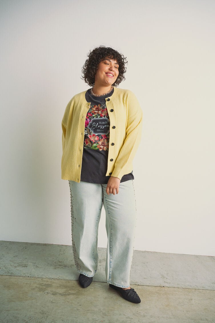 Cardigan i gule nyanser, , Model