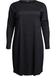 Kjole med rhinesteiner og bølgekant, Black
