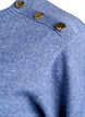 Strikket bluse med knappdetalj, Bl&aring;, Packshot image number 3