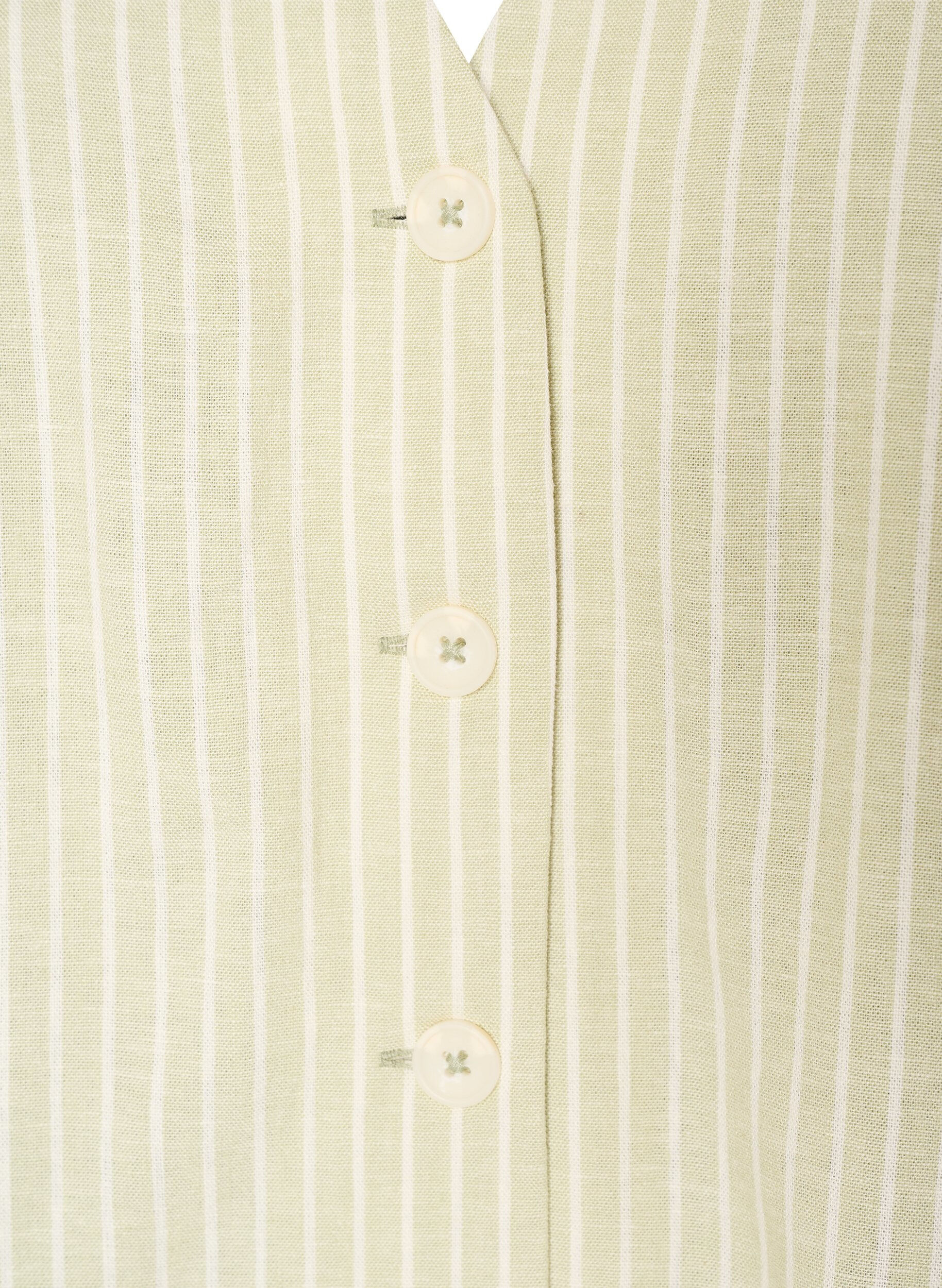 ZizziStripet vest i lin og viskose, Gr&oslash;nn, Packshot image number 2