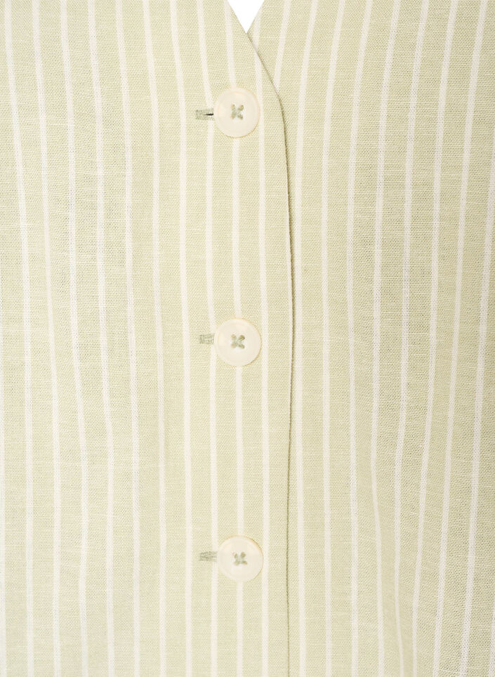 Stripet vest i lin og viskose, Gr&oslash;nn, Packshot image number 2