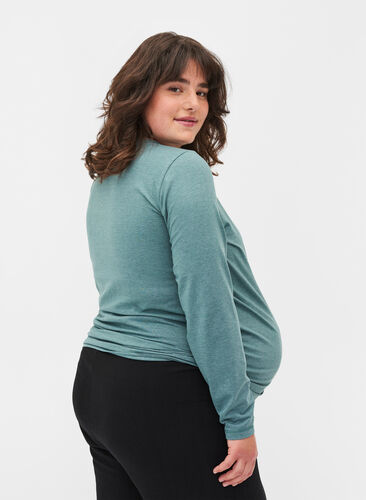 Basisbluse til gravide med lange ermer, Silver Pine, Model image number 1