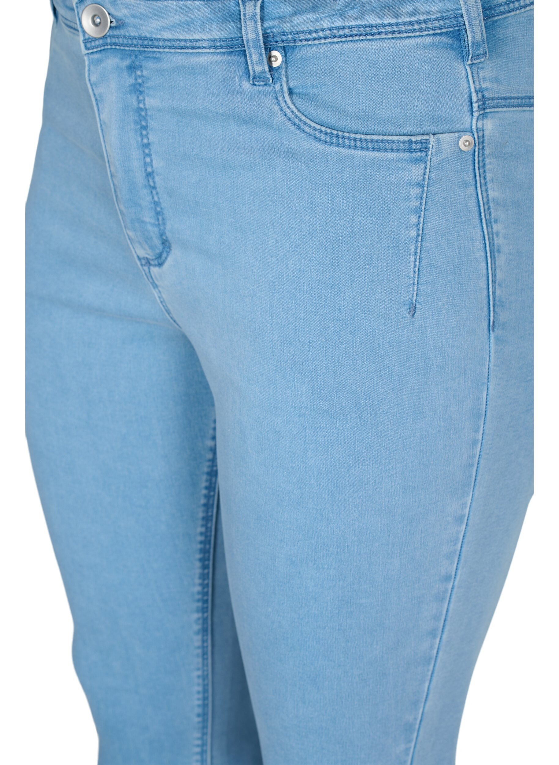 ZizziCropped Amy jeans med glidel&aring;s, Bl&aring;, Packshot image number 2