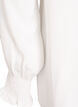 Bluse med smockmansjetter og V-hals, Vanilje, Packshot image number 3