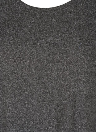 Kjole med lange puffermer og perler, Dark Grey Melange, Packshot image number 2