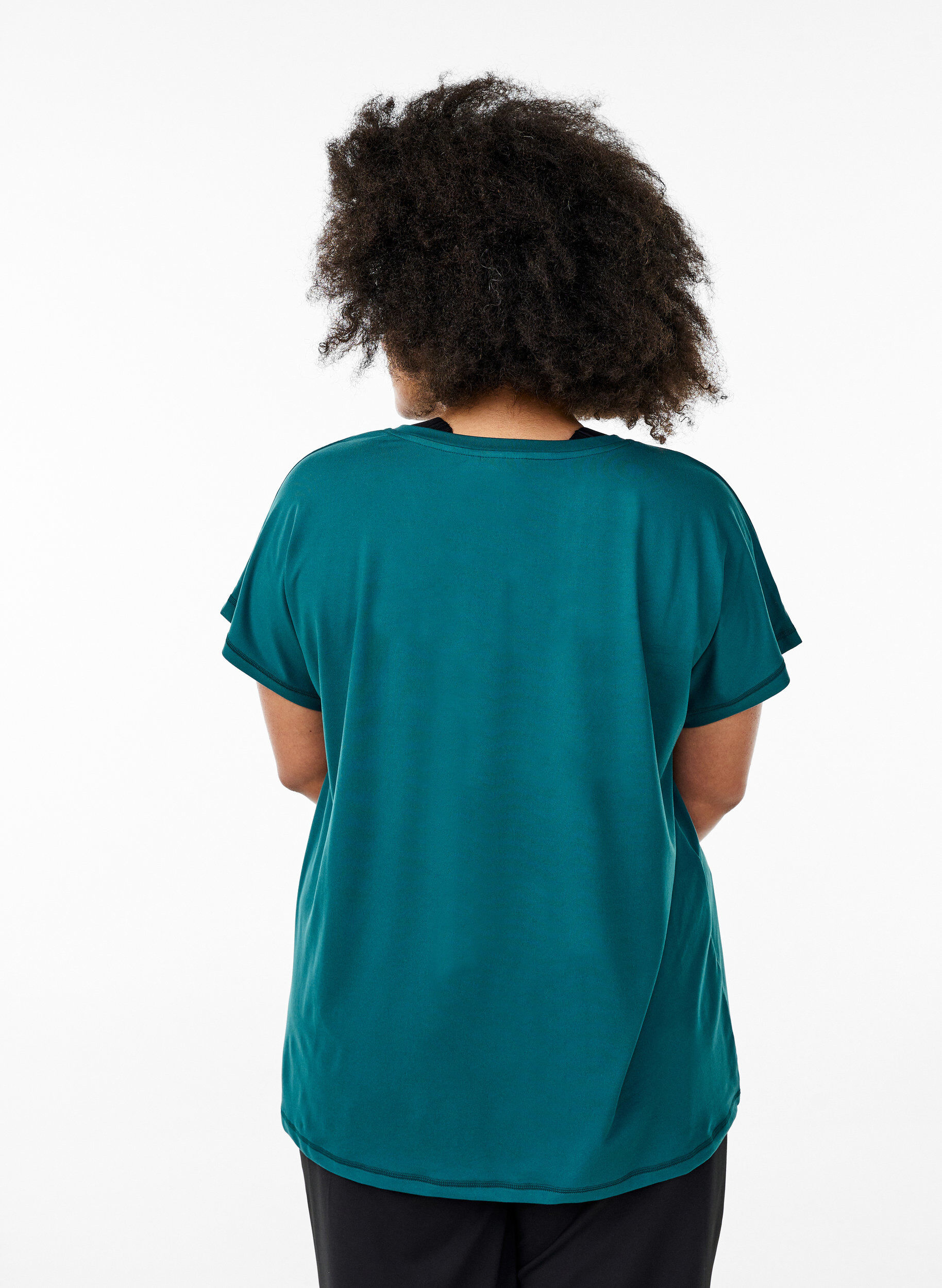 ZizziL&oslash;stsittende trenings-t-skjorte med V-hals, Gr&oslash;nn, Model image number 2