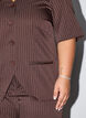 N&aring;lestripet bluse med rhinsteiner og knapper, Brun, Model image number 3