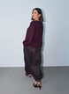 Bluse med vertikal struktur og glittertr&aring;d, R&oslash;d, Model image number 2
