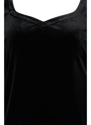 Kjole i velur med lange ermer, Black, Packshot image number 2
