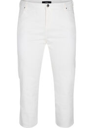 7/8-lengde jeans med rå kanter og høyt liv, White