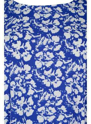 Mønstrete kjole med 3/4-ermer, Blue White Flower, Packshot image number 2