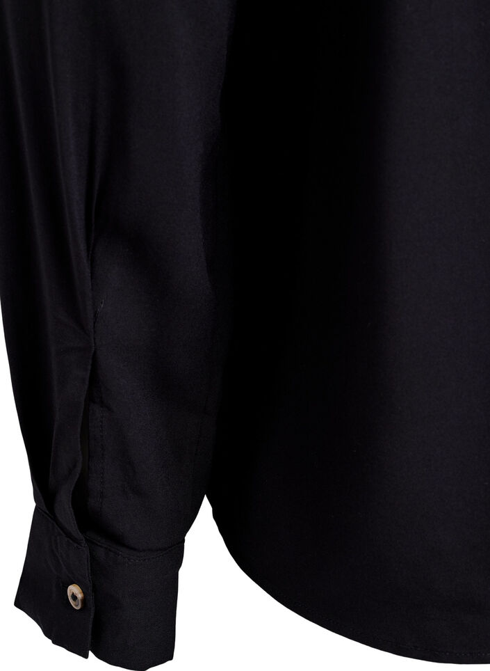 FLASH - Stripete skjorte med oppbrettede ermer, Svart, Packshot image number 3