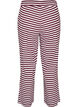 Stripete pyjamasbukser med h&oslash;y midje og vide ben, R&oslash;d, Packshot image number 1