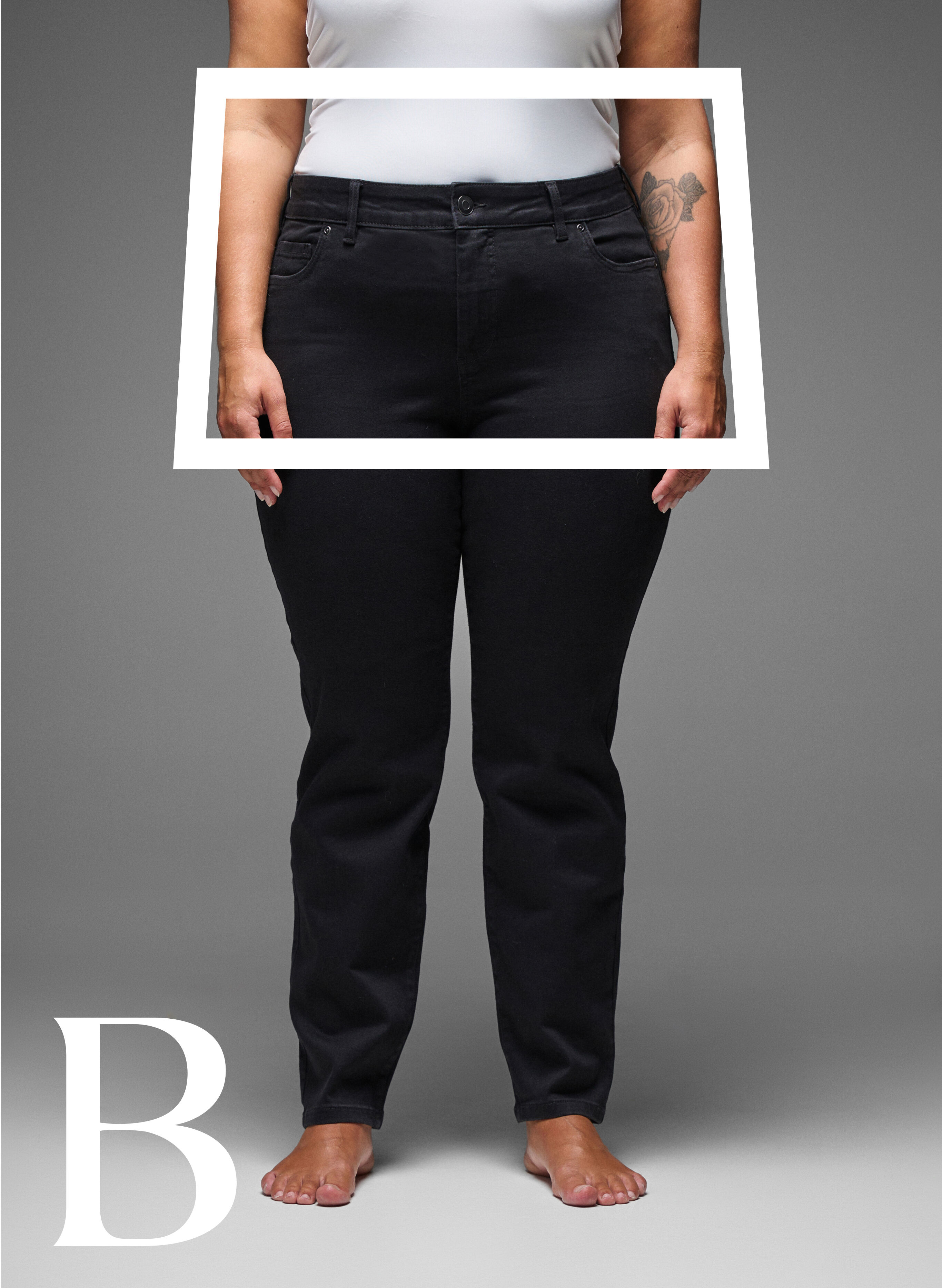 Zizzi Slim fit jeans med vanlig midje, Black, Model image number 1