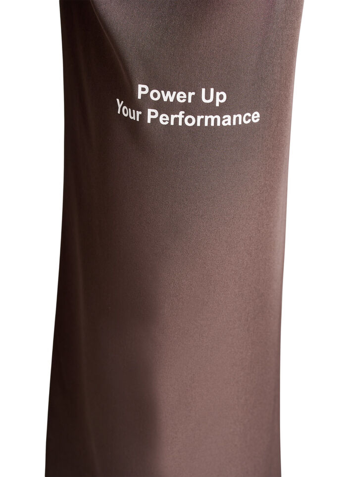 Sporty bukser med høy midje og rette ben, Brun, Packshot image number 3