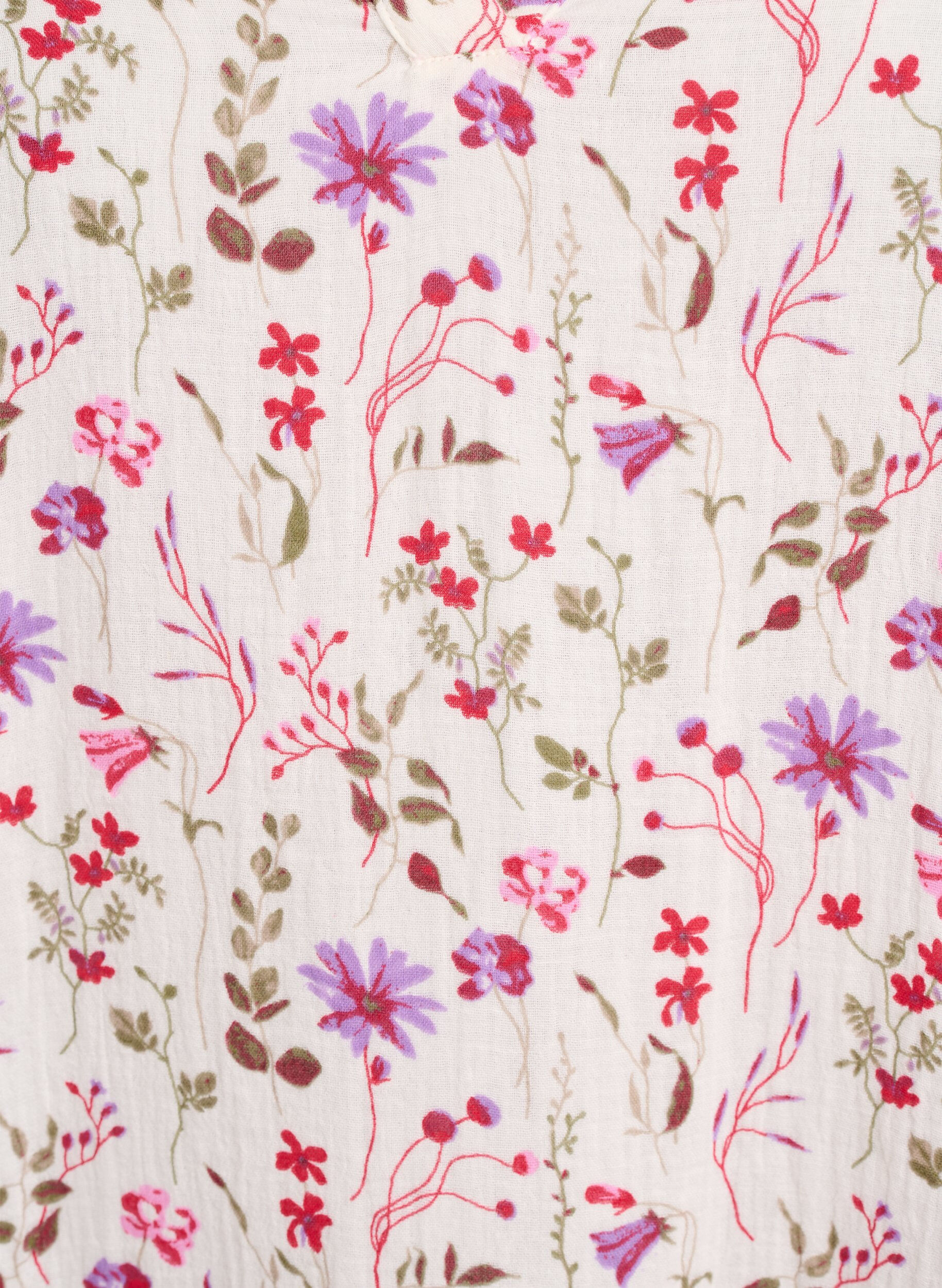 ZizziKort A-linjekjole i bomullsmuslin, Beige, Packshot image number 2