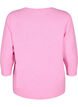 Strikket bluse med blomster og 3/4 ermer, Begonia Pink Mel., Packshot image number 1