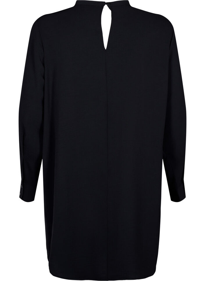 Kort kjole med blondedetaljer, Black, Packshot image number 1