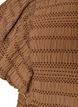Bluse med smockstruktur og volangermer, Brun, Packshot image number 2