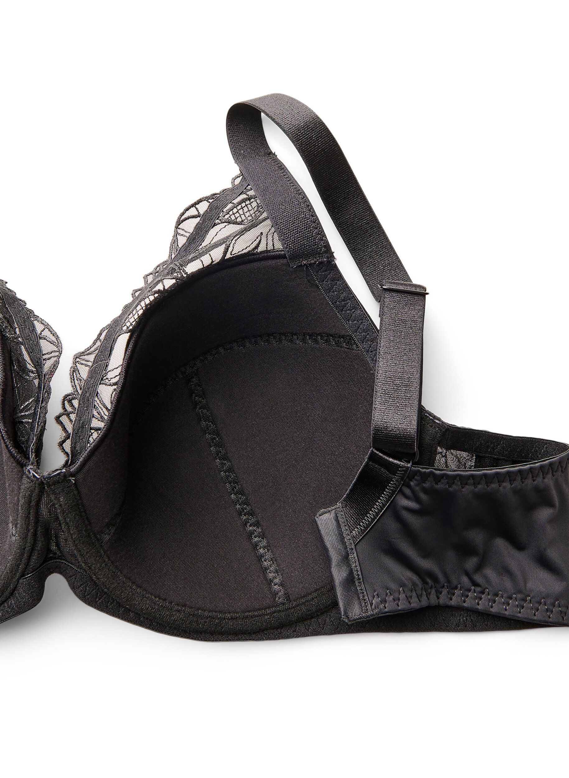 Zizzi Polstret blonder BH med b&oslash;yle, Svart, Packshot image number 3