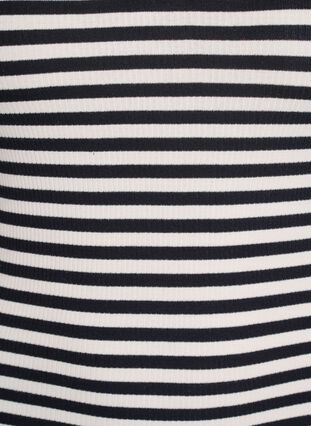Zizzi Stripete ribbestrikket singlet, Black Snow W. Stripe, Packshot image number 2