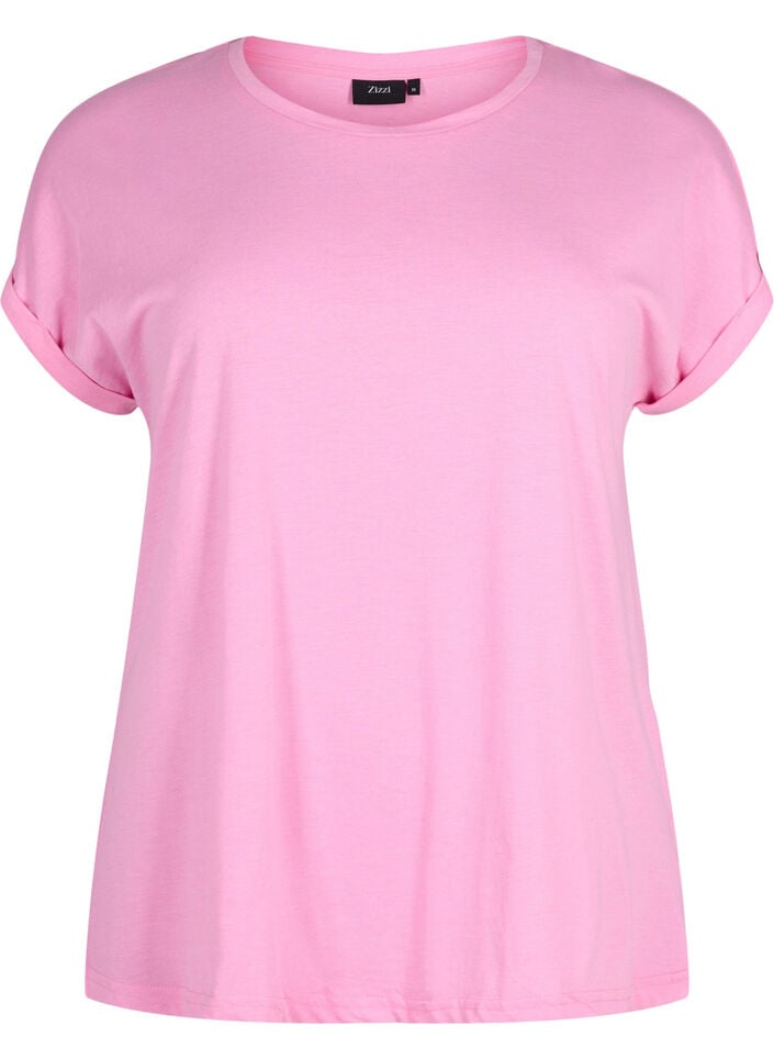 Kortermet T-skjorte i bomullsblanding, Rosa, Packshot image number 0