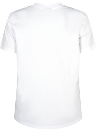 Zizzi Basic T-skjorte i bomull med rund hals, Bright White, Packshot image number 1