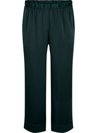 Zizzi Pyjamasbukse i sateng med elastisk linning, Scarab, Packshot image number 0
