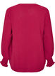Bluse med smockmansjetter og V-hals, R&oslash;d, Packshot image number 1