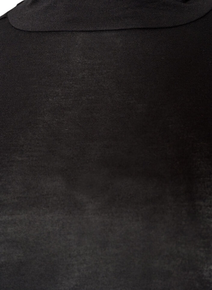 Bluse med h&oslash;y hals i viskosestoff, Svart, Packshot image number 2
