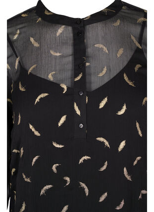 Kjole med A-form og smock, Black, Packshot image number 2