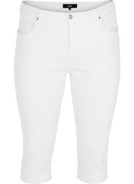 Amy capribukser med h&oslash;yt liv og super slim fit, Hvit